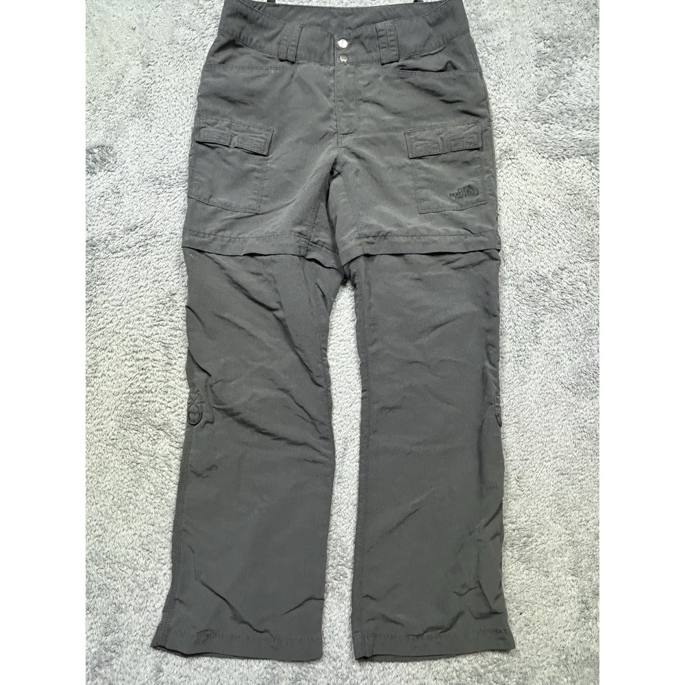 The North Face Paramount Convertible Pants Women's‎ 4 SHORT Grey Zip Off Hiking